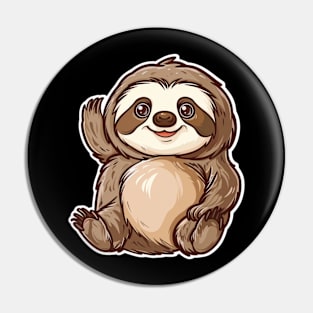 Happy Cute Sloth Pin