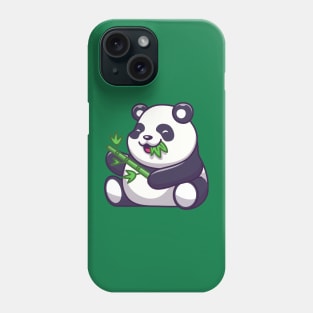 Cute Panda Eating Bamboo Leaf Cartoon Phone Case