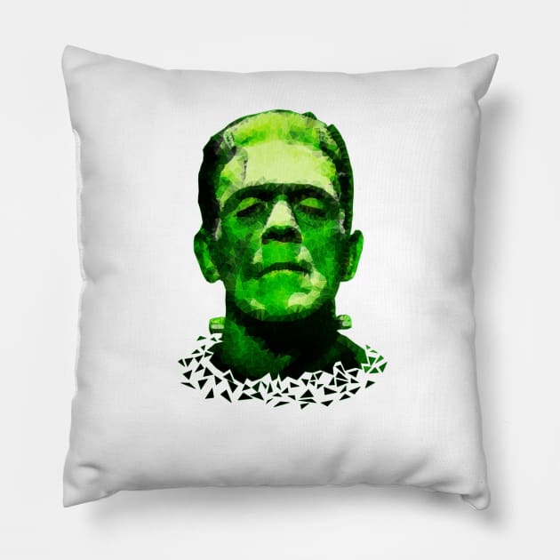 Frankenstein - neongreen Pillow by Ancello