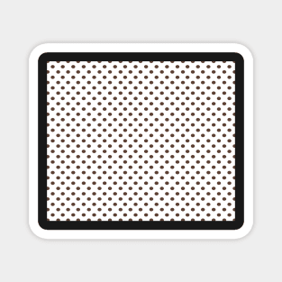 White and Brown Polka Dot Pattern Magnet