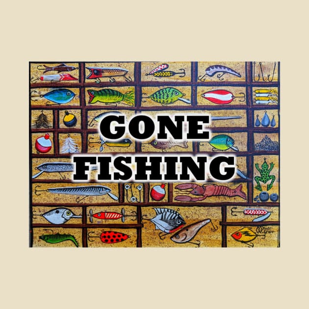 Gone Fishing with lures in tackle box by Matt Starr Fine Art