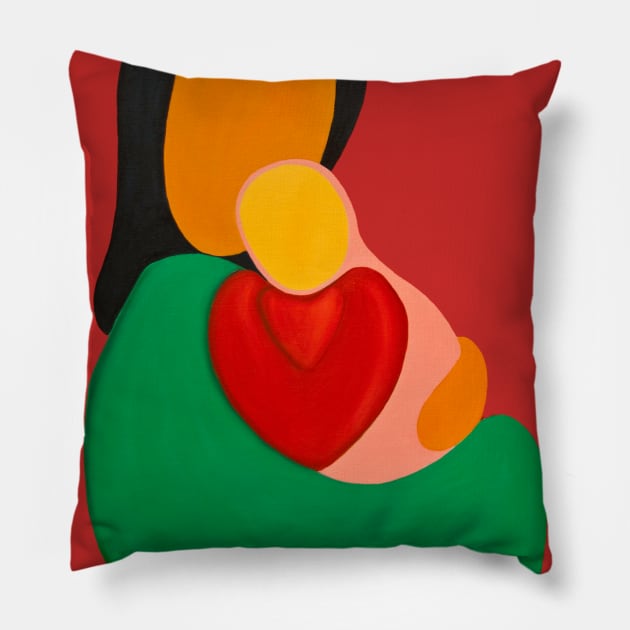 Mother & Daughter Pillow by Lavott4Art