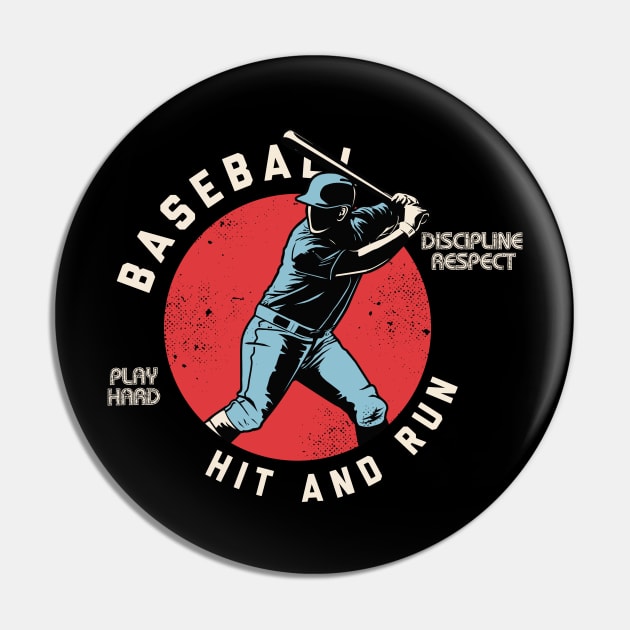 Vintage Baseball Player Hit And Run Baseball Love Pin by anubis1986