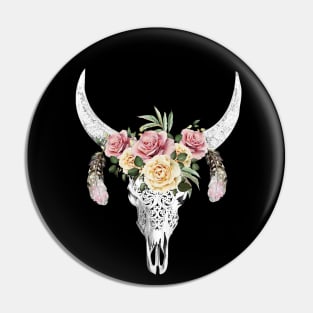 Cow skull floral 1 Pin