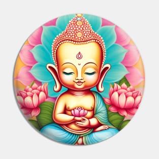 Baby Buddha Lotus Mandala Pin