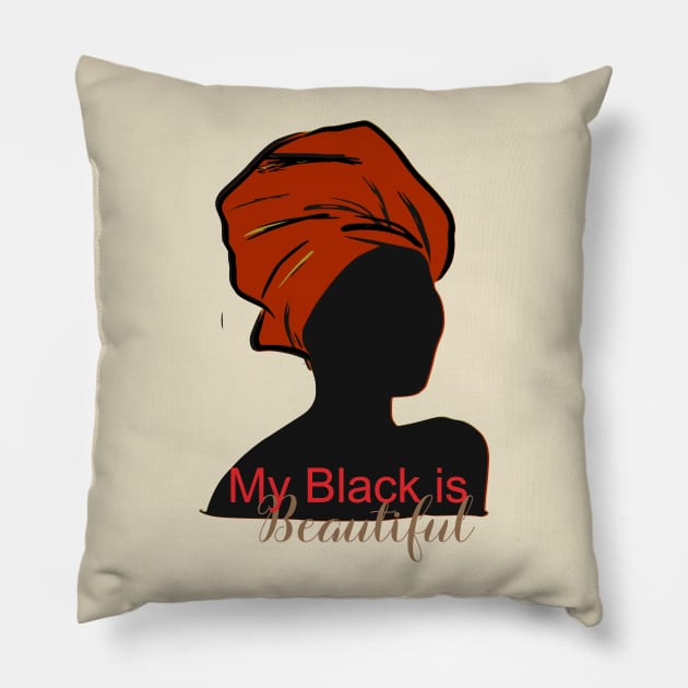 My black is beautiful Pillow by Cargoprints