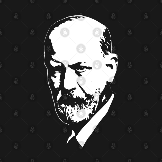 Sigmund Freud White On Black by Nerd_art