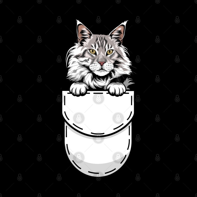 Funny Maine Coon Pocket Cat by Pet My Dog