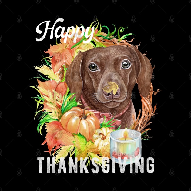 Dachshund Dog Owner Thanksgiving Celebration Harvest Theme by Sniffist Gang