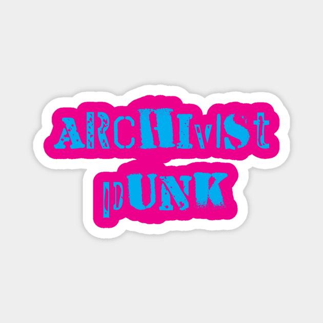 Archivist Punk Cyan Magnet by wbhb