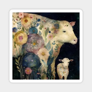 Cow, Watercolor Farm Animals Magnet