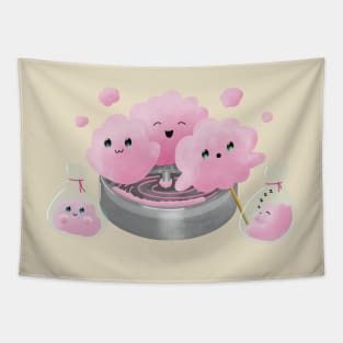 Candyfloss Friends: cotton candy friends, pink and cute having fun and playing. Tapestry