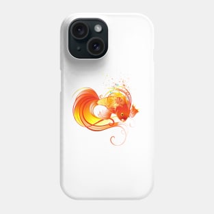 Red Fish illustration on white background Phone Case