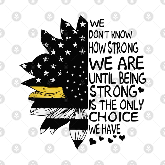 Dispatcher 911 Operator Thin Gold Line Sunflower Design by Shirts by Jamie
