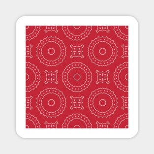 Holiday , Christmas , Red And White , Mandala , Textured Magnet