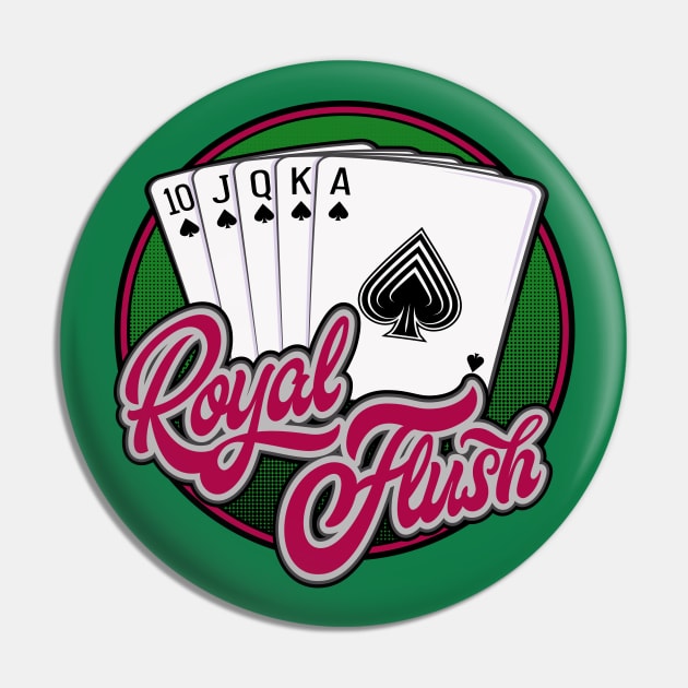 Royal Flush Poker Hand Pin by Phil Tessier