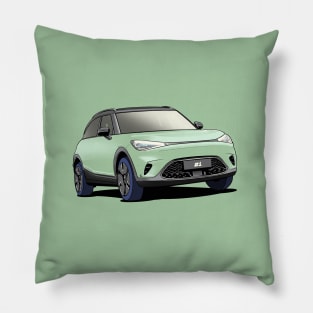 Green Smart Hashtag One #1 EV Car Pillow