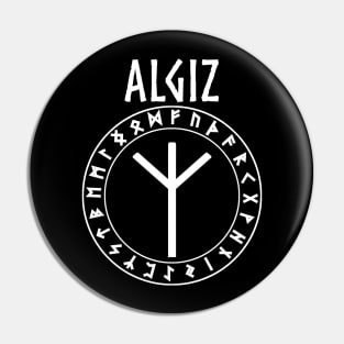 Algiz Norse Rune of Protection Pin