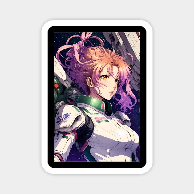 Sexy Anime Space Girl Astronaut in White Suit Magnet by Bubblebug