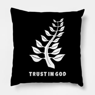 Africa Ghana Sankofa Adinkra Symbols "Trust In God" White Pillow