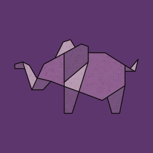 Purple Abstract Geometric Elephant T-Shirt