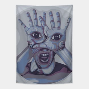 Weird Eyeball Hands Scream Tapestry