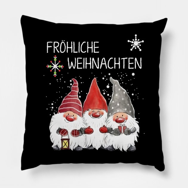 Frohliche Weihnachten Pillow by xylalevans