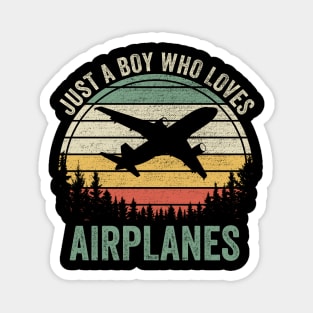 Just A Boy Who Loves Airplanes Magnet