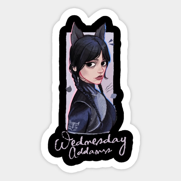 Wednesday Addams Socially Distant | Sticker