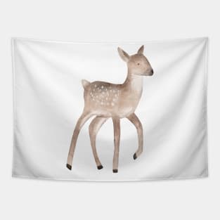 Handpainted watercolor cute spotted forest baby deer Tapestry