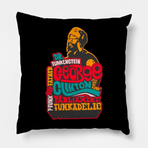 Psychedelic George Clinton - Tribute to the P-Funk Master! Pillow by Boogosh