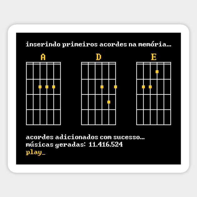 Three Magic Chords (yellow) - Guitar - Sticker | TeePublic