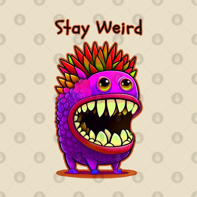 Stay Weird Monster Pop Art by Mr.PopArts