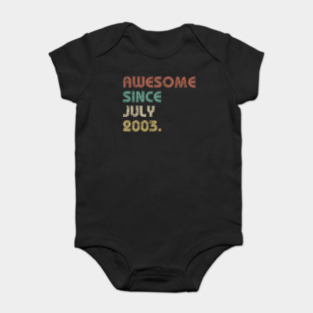 16th Birthday Shirt For Boys Girls Birthday Gift Ideas For 16 Years Old Awesome Since 2003 Shirt Sweet 16 Party Onesie Teepublic