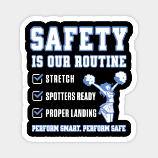 Safety Is Our Routine - Cheerleading Injury Prevention Magnet