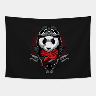 Panda Motorcycle Biker Vintage Graphic Gift Tapestry