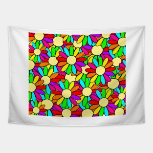 Rainbow Daisies Tapestry