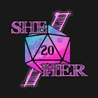 She/Her Pronuns D20 T-Shirt