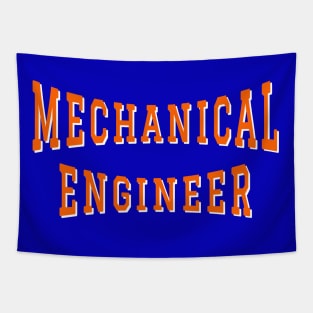 Mechanical Engineer in Orange Color Text Tapestry