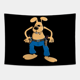 Gunslinger Rabbit Tapestry