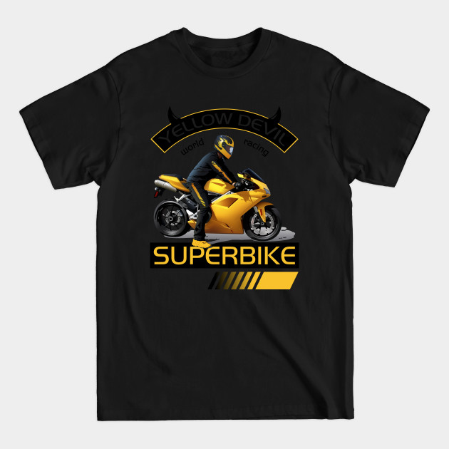 Discover Yellow Devil Superbike World Racing, T-shirt for Biker, MotorCycle Rider Tee, Biker Dad Gift - Superbike - T-Shirt