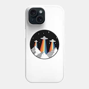 Rainbow Spaceship Phone Case