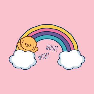 Rainbow with golden retriever T-Shirt