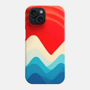 Retro Mountains and Sun Phone Case