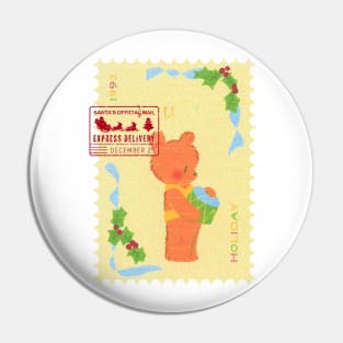 Vintage Bear: Sweet Merry Christmas Wishes Pin