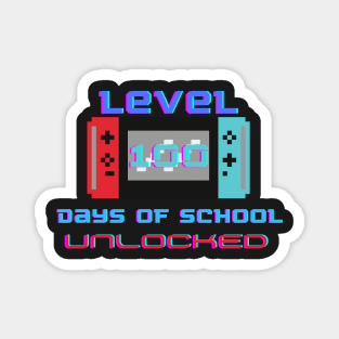 Level 100 Days Of School Unlocked Gamer Video Games Boys Magnet