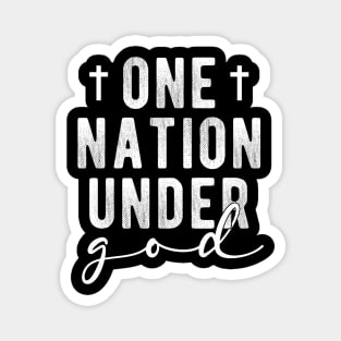 One Nation Under God Blessed America Christian Cross Jesus Magnet