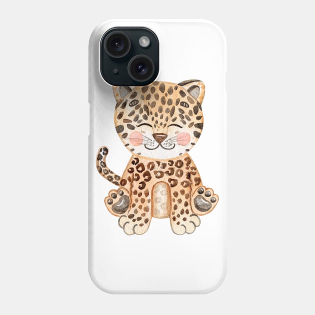 Cute leopard Phone Case by DreamLoudArt