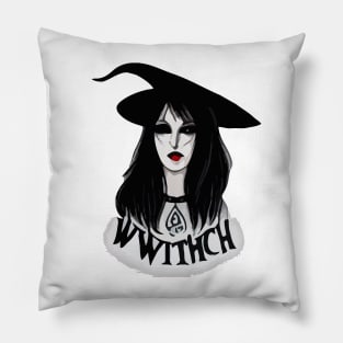 Scary Witch Halloween Design Pillow