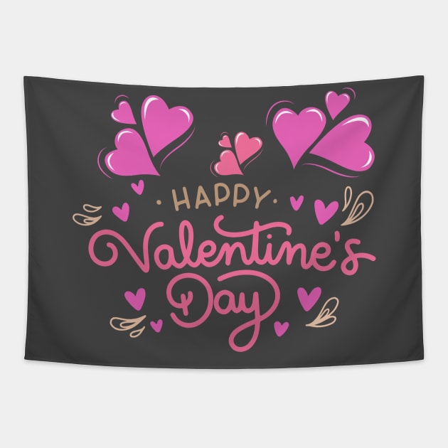 happy Valentine's Day Tapestry by Good Luck to you